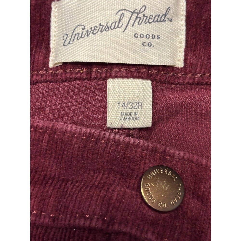Universal Thread Women’s Burgundy Corduroy Pants Size 14 - Picture 2 of 7